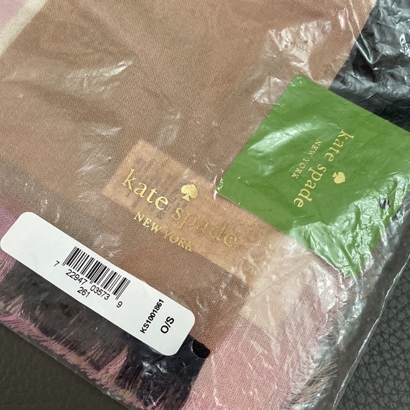 Brand New Kate Spade roasted peanut empire geo wool square scarf - Picture 2 of 3